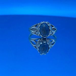 Vintage Sterling Silver Sapphire Cabochon Ring